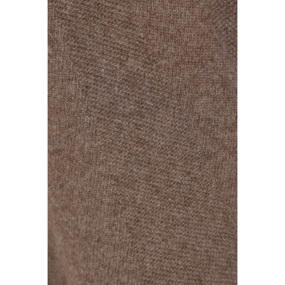 Moncler Grafische Wol Kasjmier Trui Brown Heren
