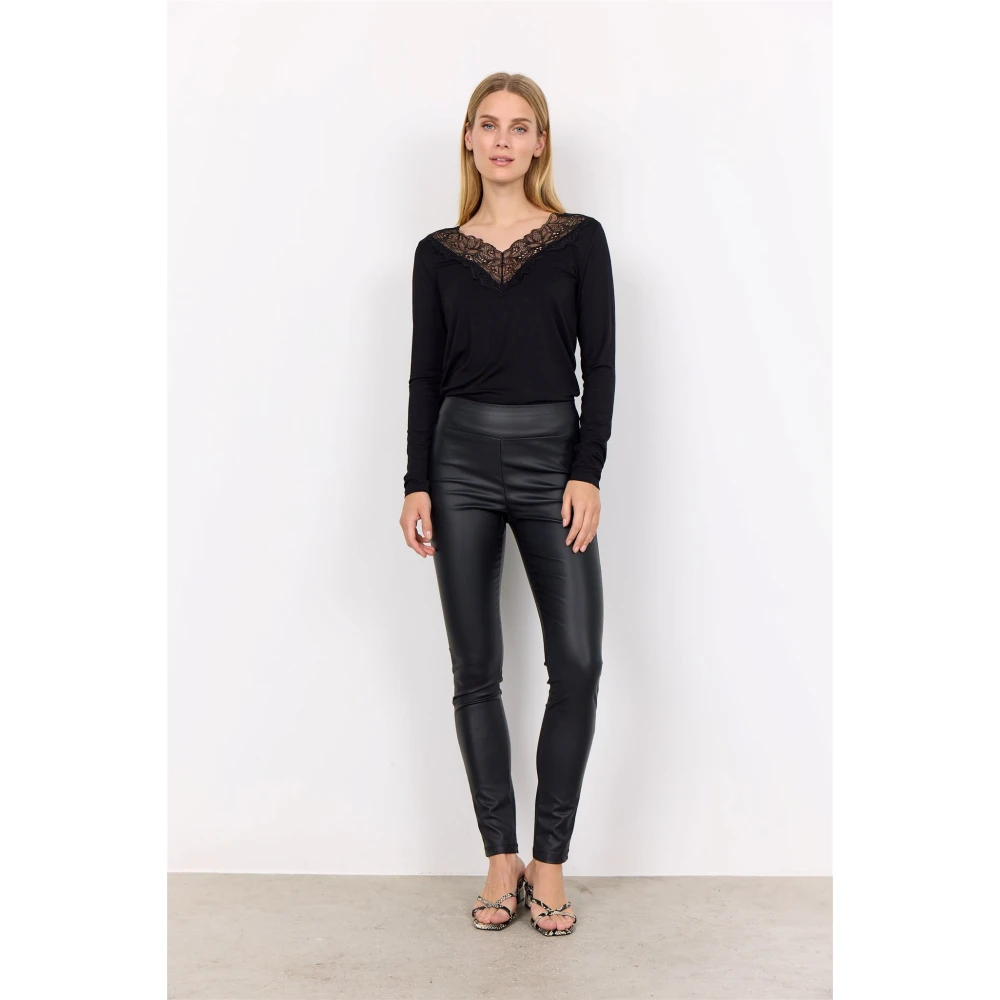 Soyaconcept Hoge taille zwarte leggings met stretch Black Dames