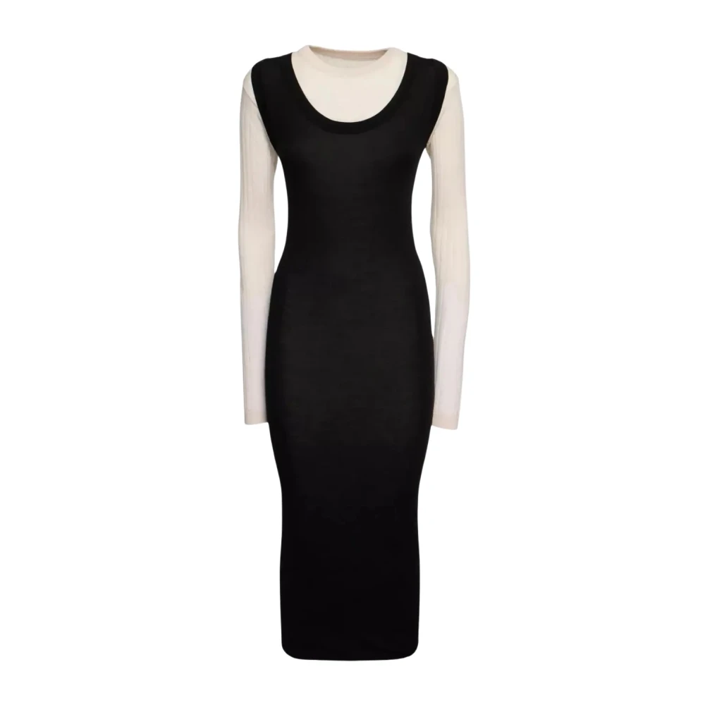 Marni Women's Black & White Wool Midi Dress - Midi Dresses - 2XS - Dresses