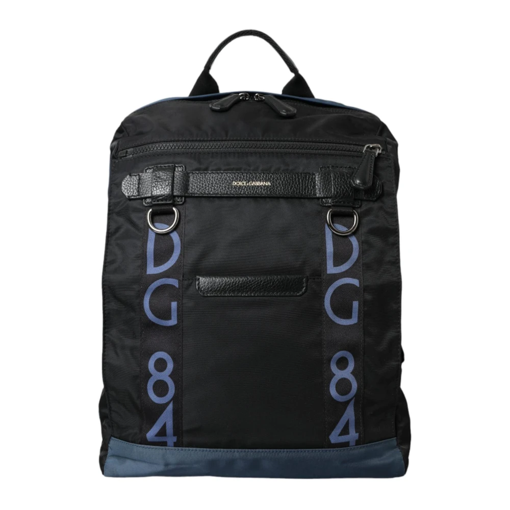 Dolce & Gabbana Leopard Logo School Rugzak Black Heren