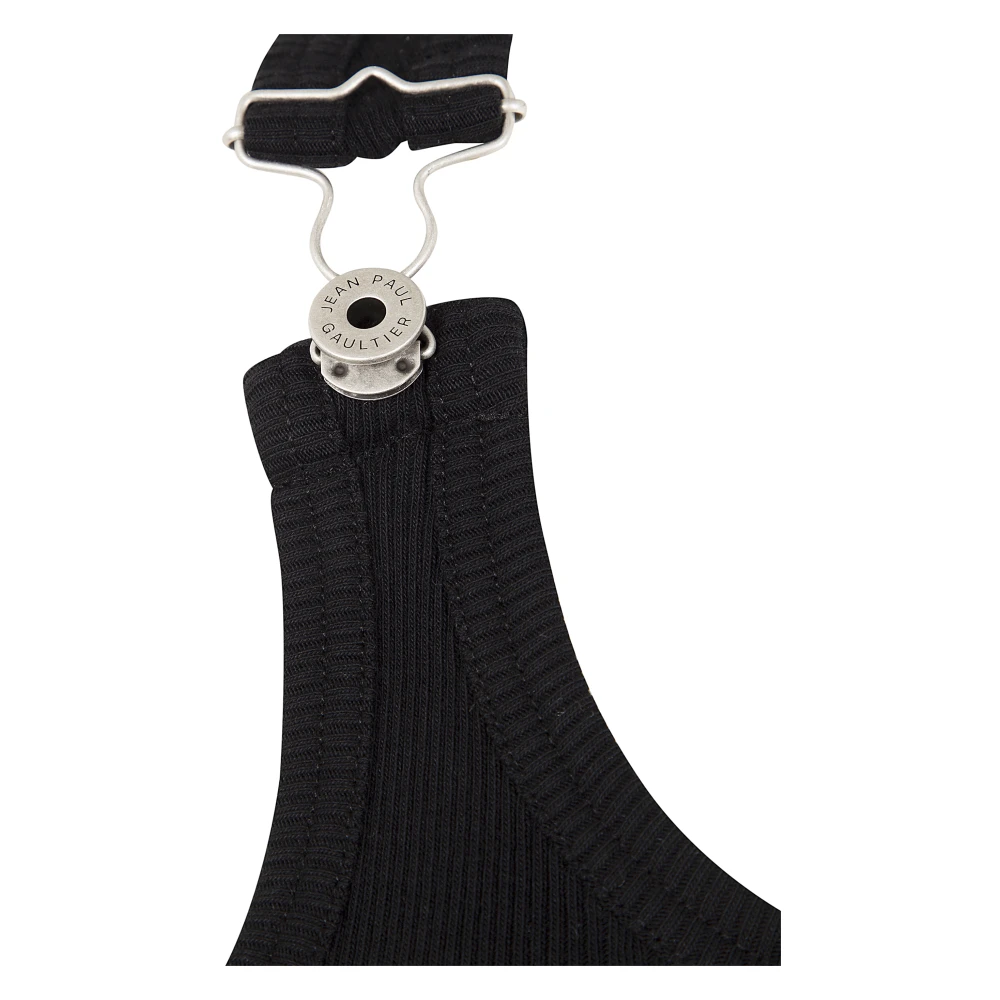 Jean Paul Gaultier Geribbelde tanktop met gespen Black Dames