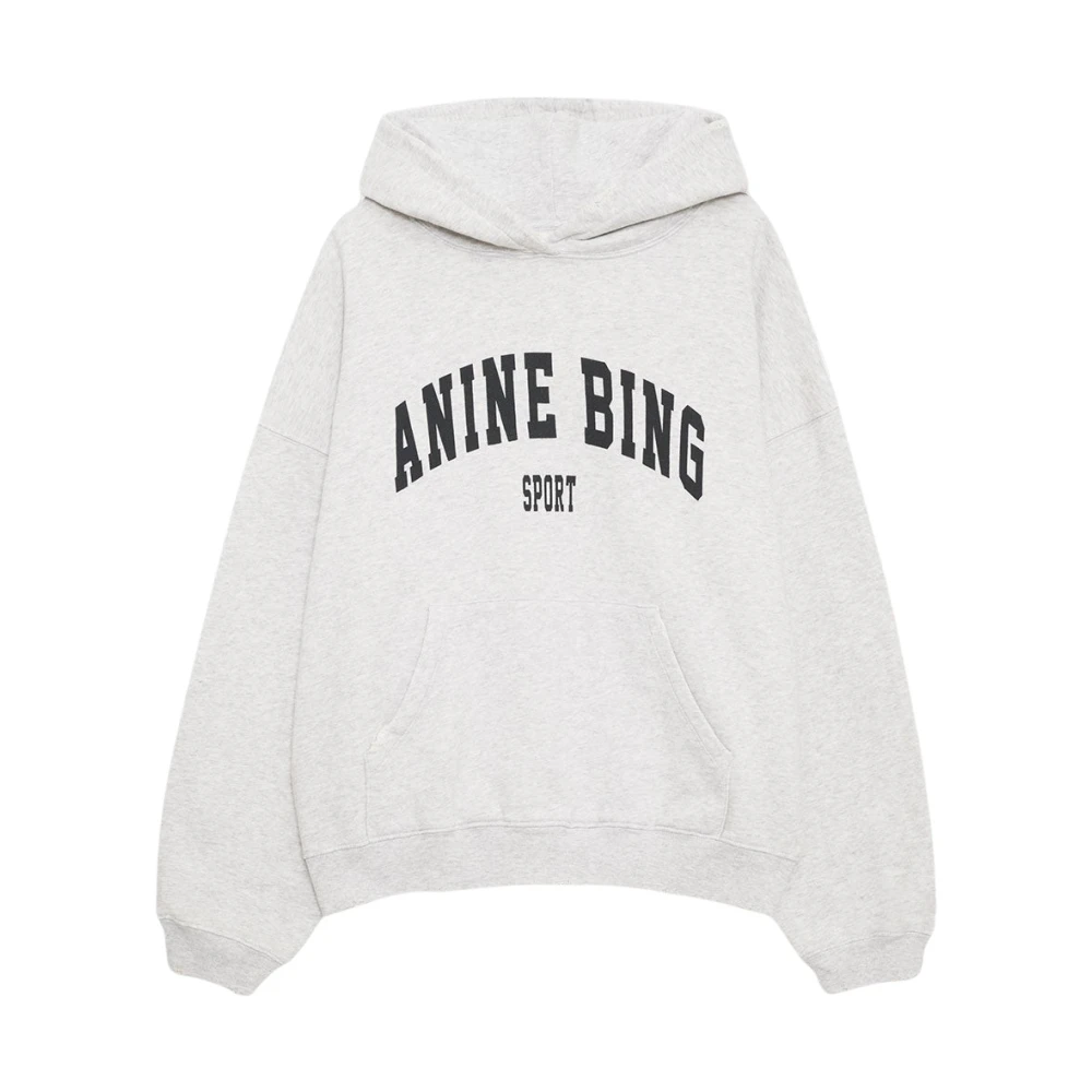 Anine Bing Grijze Melange Harvey Sweatshirt Top White Dames