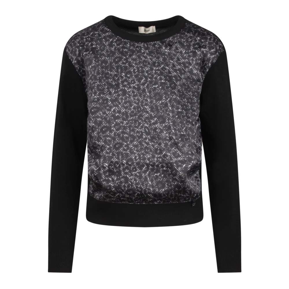 Herno Abstract Print Wollen Trui Black Dames