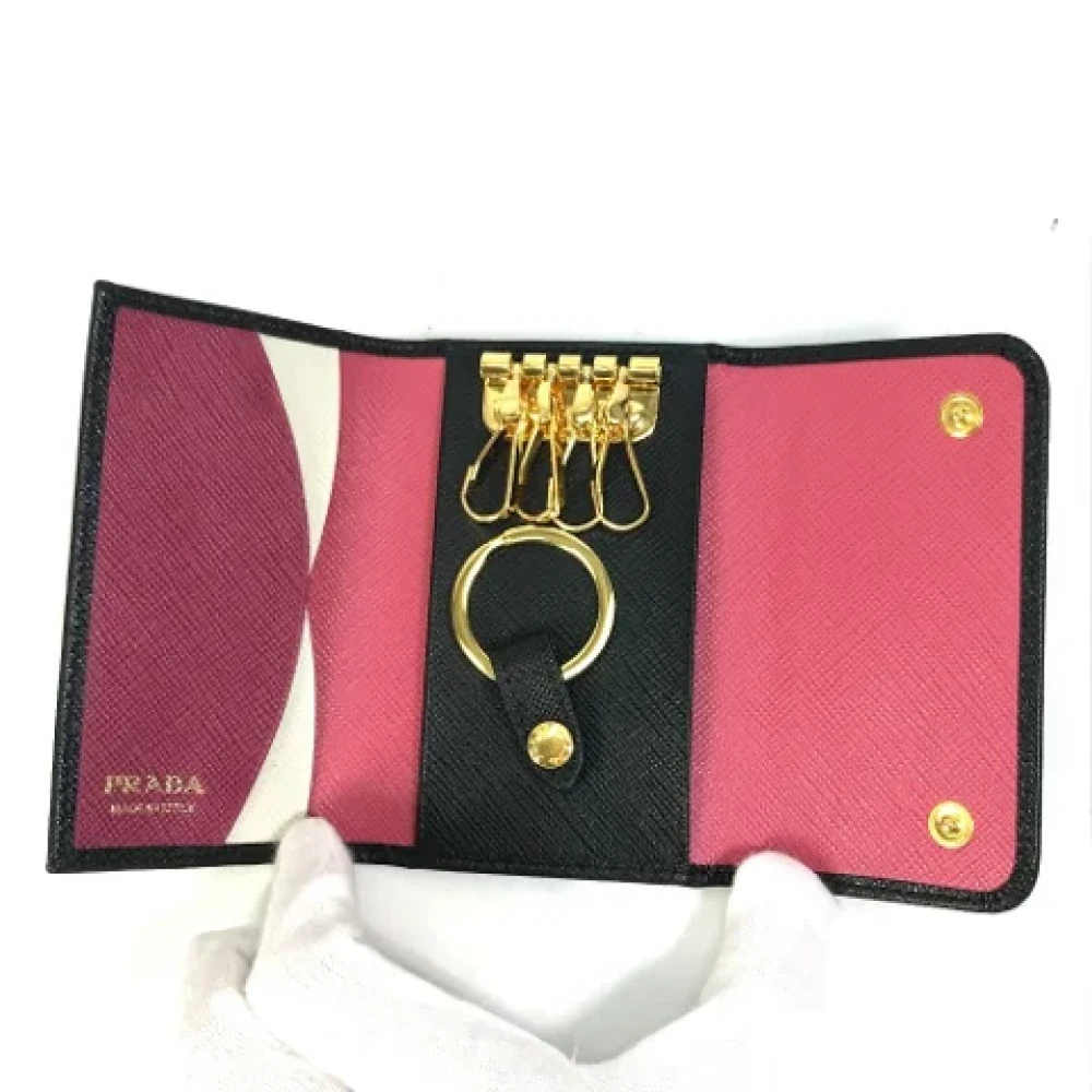 Prada Vintage Pre-owned Fabric key-holders Black Dames