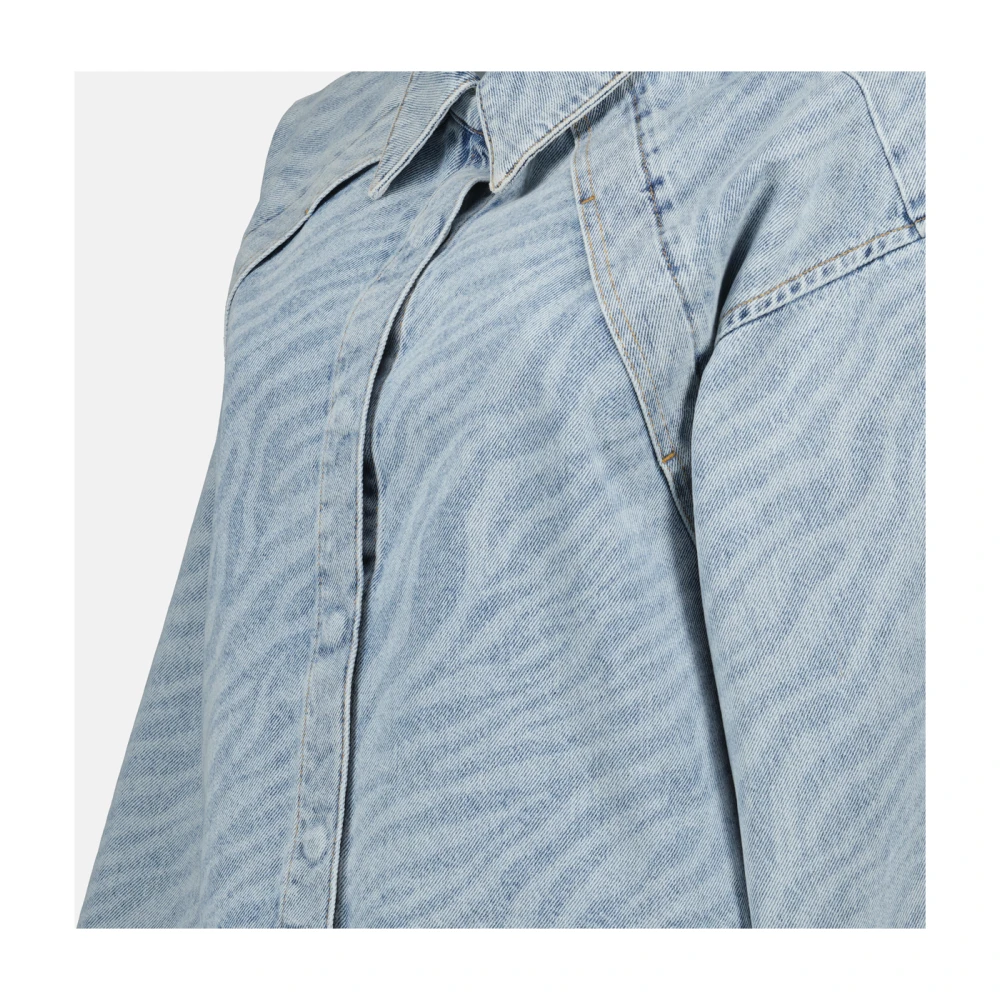 IRO Lichtblauwe Zebra Print Denim Jack Blue Dames