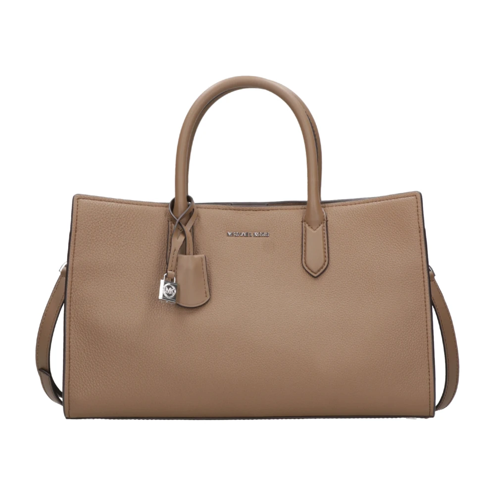 Michael Kors Schoudertas van generfd leer met logo Brown Dames