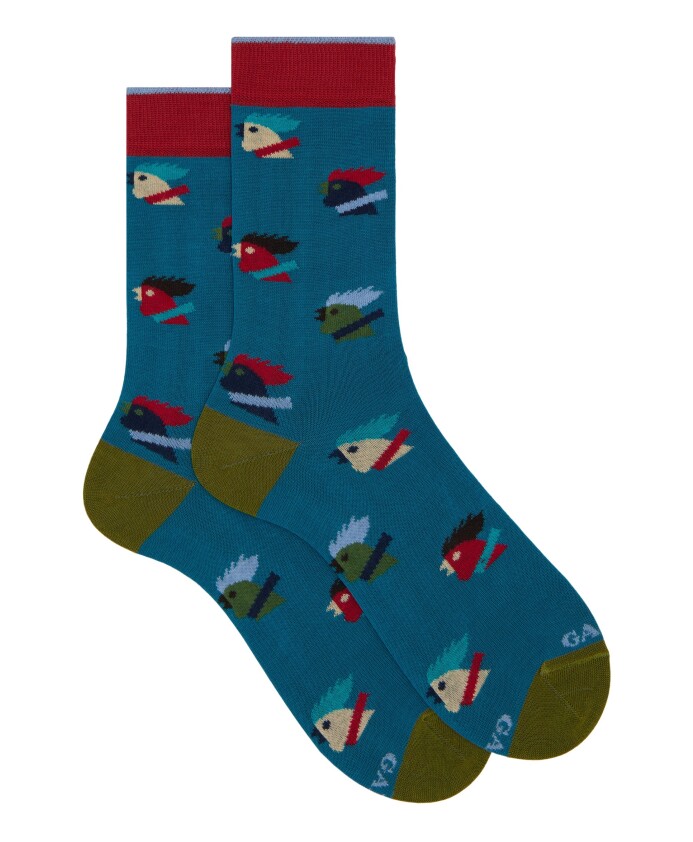 chaussettes-courtes-en-coton-bleu-clair-pour-hommes-avec-motif-coq-multicolore