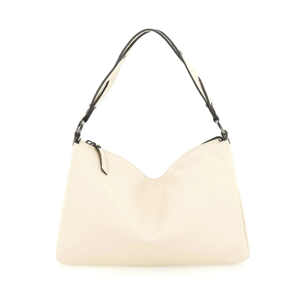 Gabs Leren schoudertas met ritssluiting Beige Dames