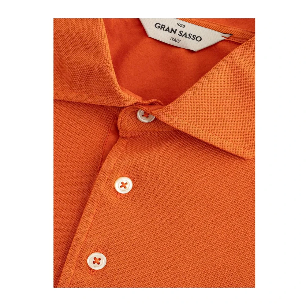 Gran Sasso Oranje Katoenen Poloshirt Orange Heren