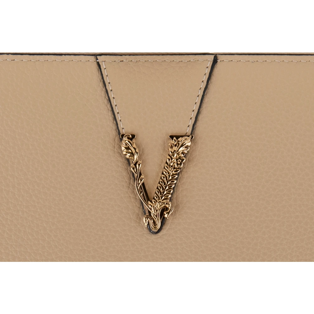 Versace Dames ritsportemonnee met leren afwerking Beige Dames