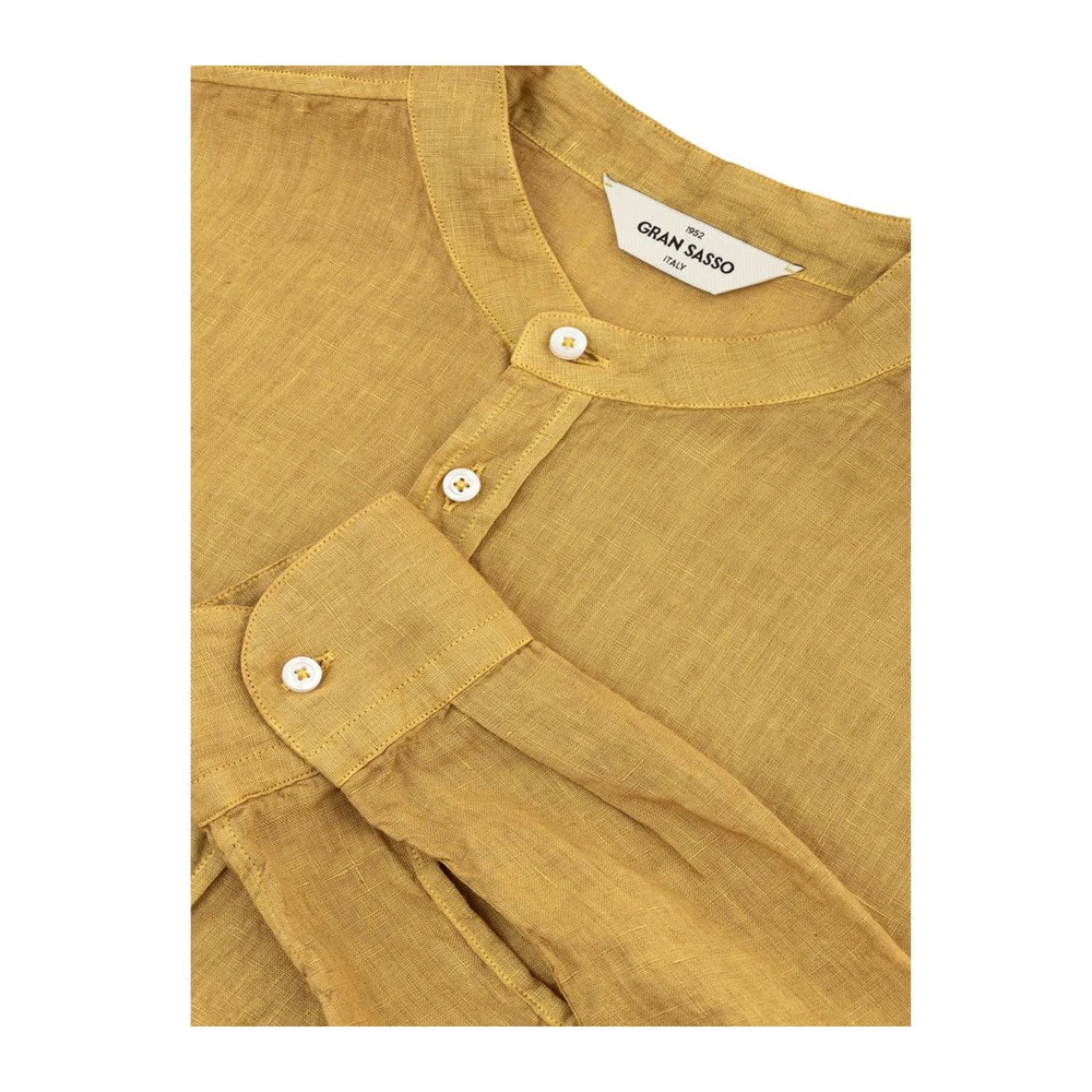 Gran Sasso Casual Linnen Overhemd Yellow Heren