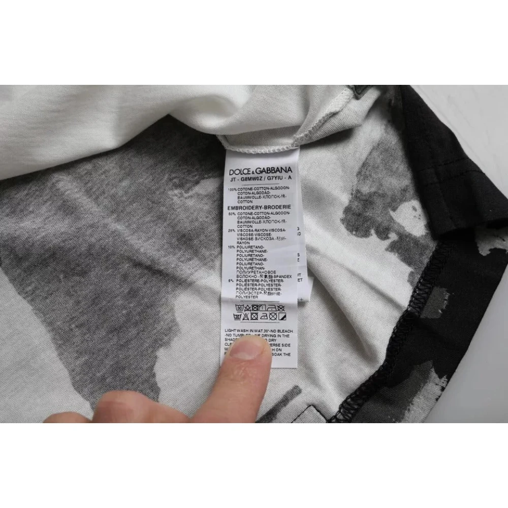 Dolce & Gabbana Camouflage Ronde Hals T-Shirt White Heren