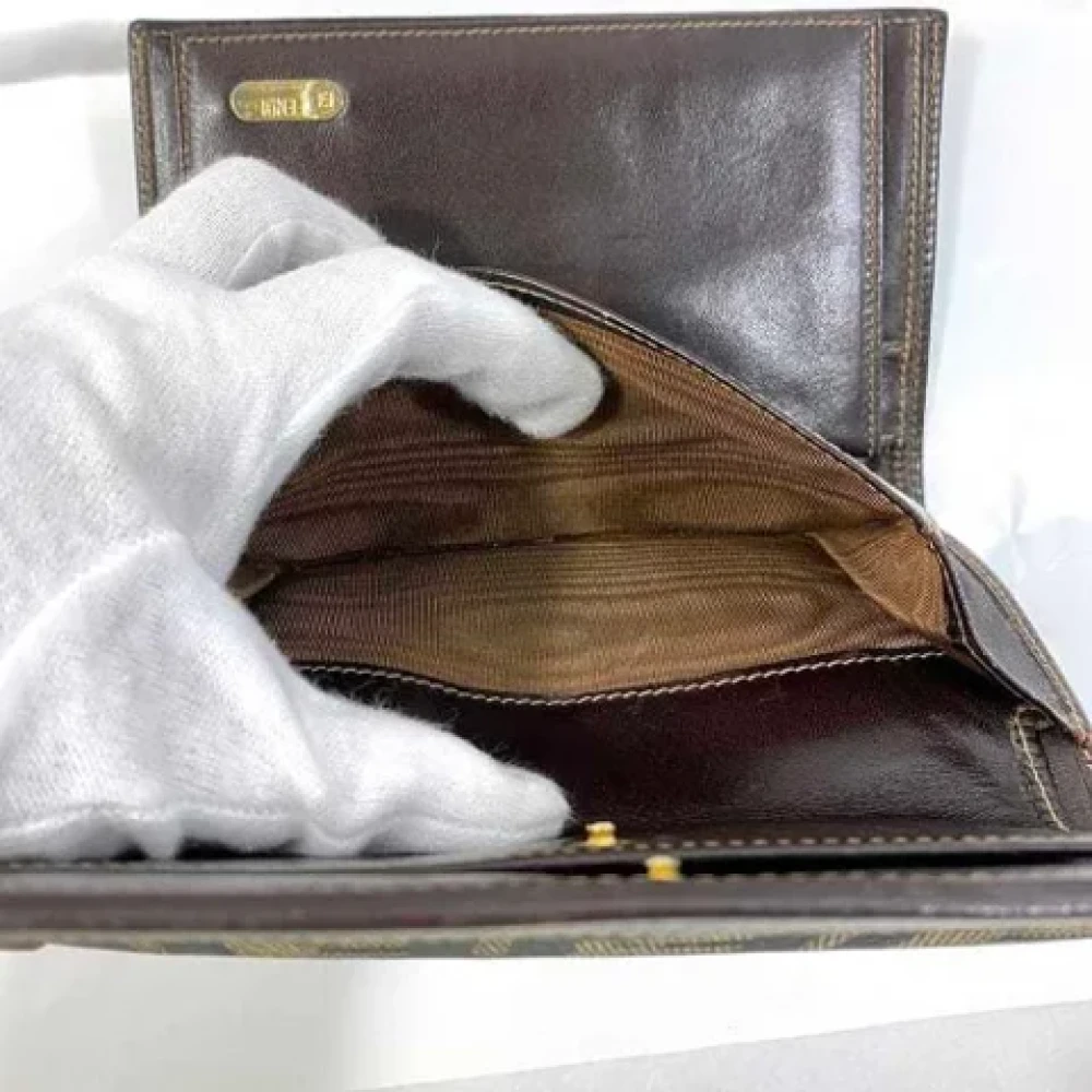 Fendi Vintage Pre-owned Cotton wallets Brown Dames