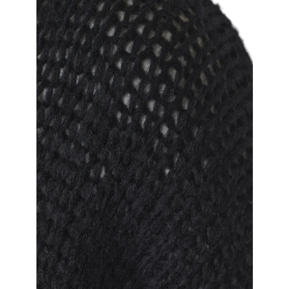 Roberto Collina Zwarte Dolcevita Sweaters Black Dames