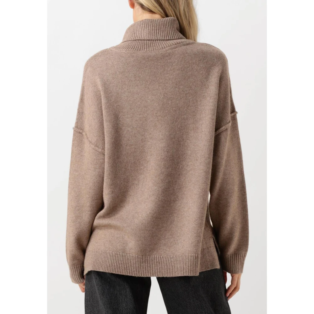 Co'Couture Beige Slit Roll Neck Sweater Beige Dames