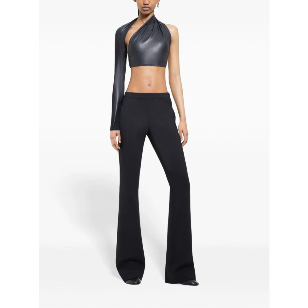 Courrèges Zwarte Wollen Flared Broek Black Dames