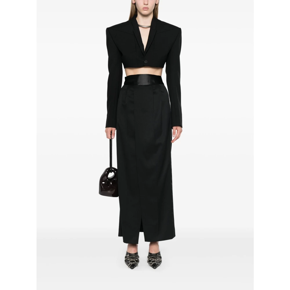 MM6 Maison Margiela Elegante Maxi Rok Black Dames