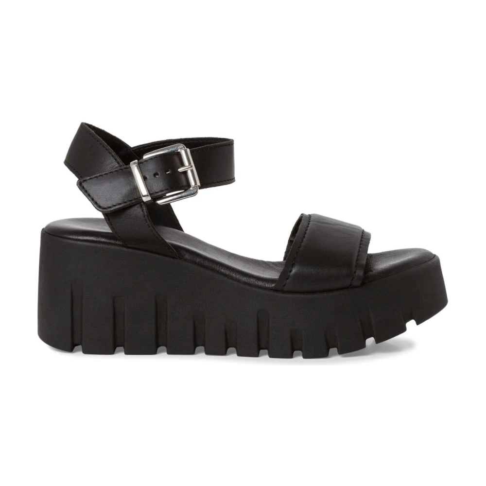 Tamaris Women's Black Wedges, 4 Uk, Casual Open Flat Sandals