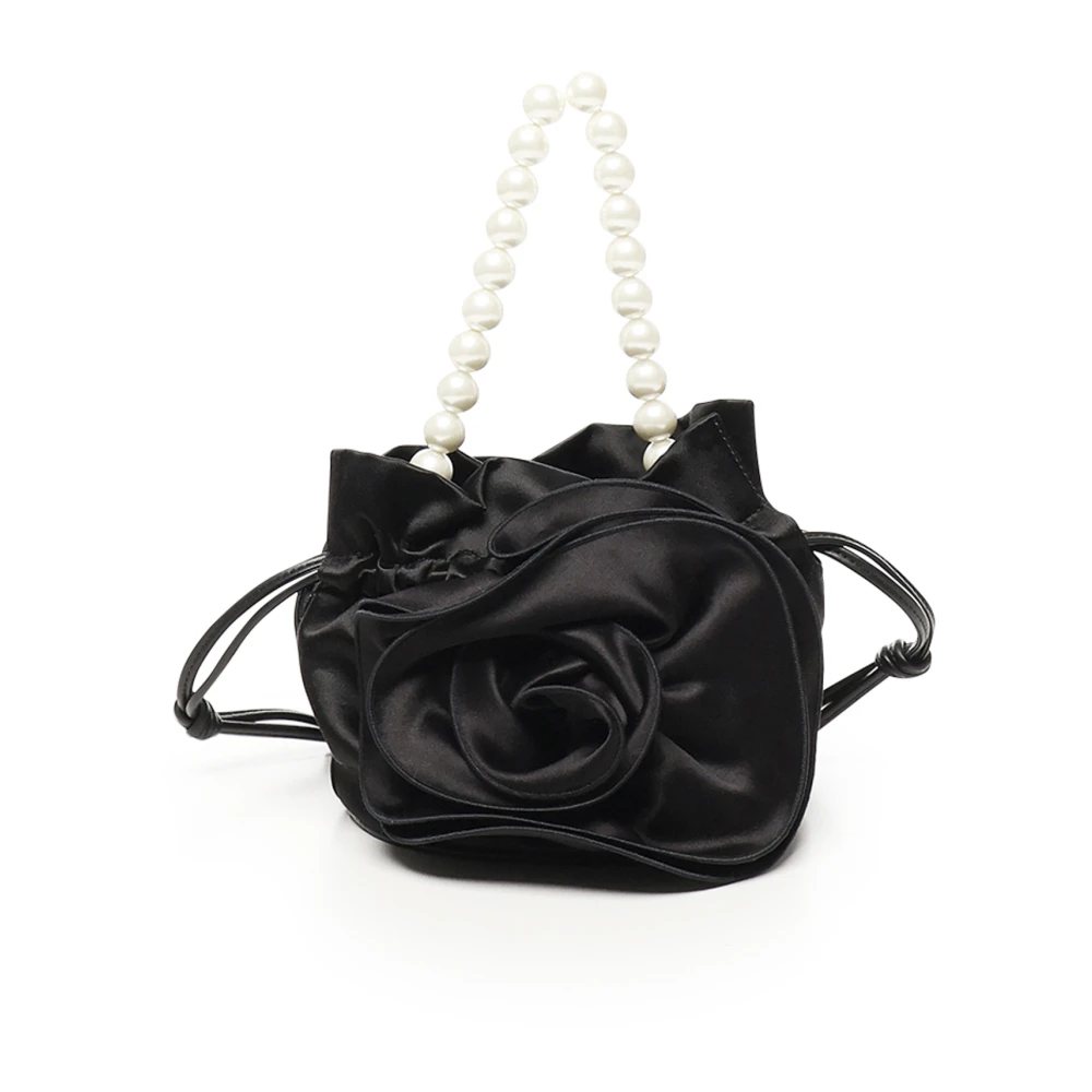 Magda Butrym Satin Pearl Accessoires Zwarte Tas Black Dames