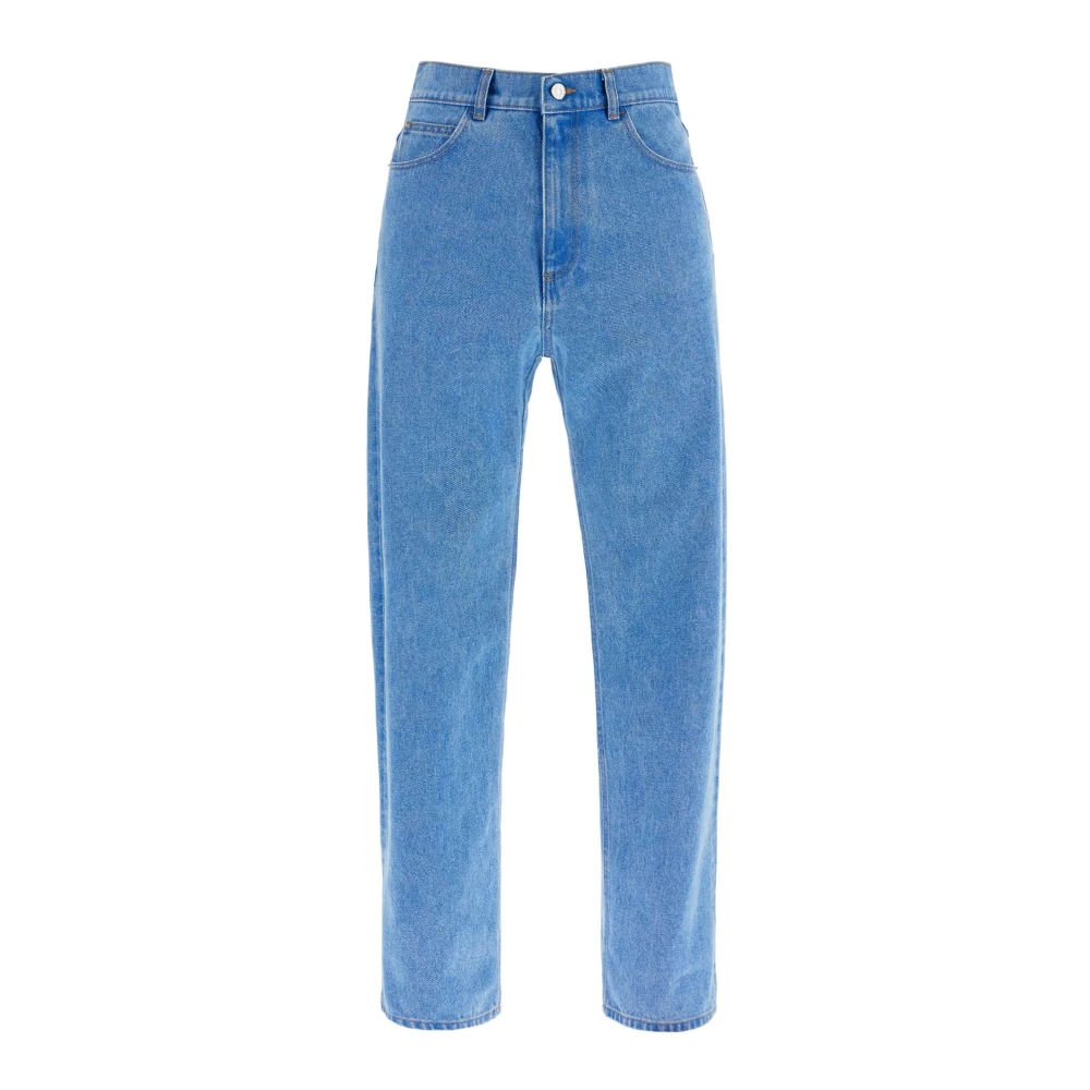 Marni Coated Denim Straight Fit Jeans Blue Heren