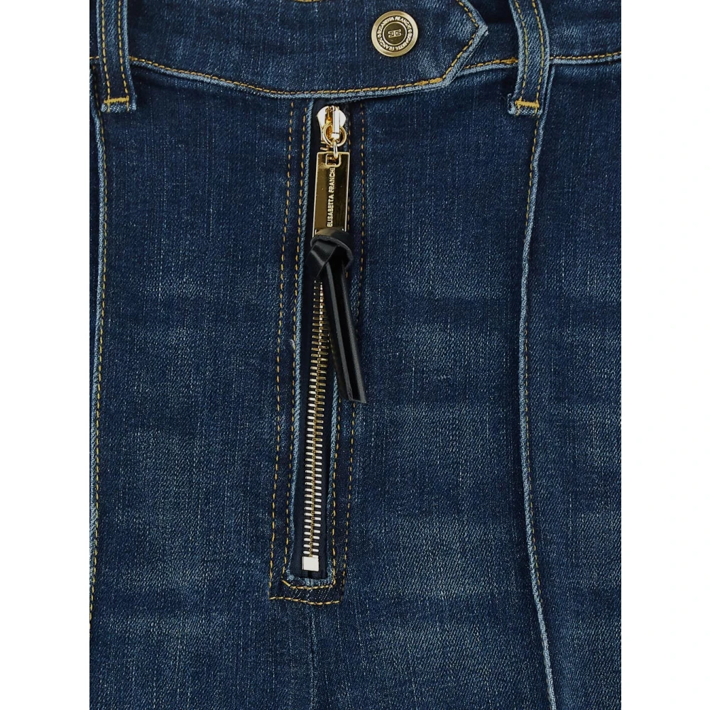 Elisabetta Franchi Slim Fit Denim Jeans Blue Dames