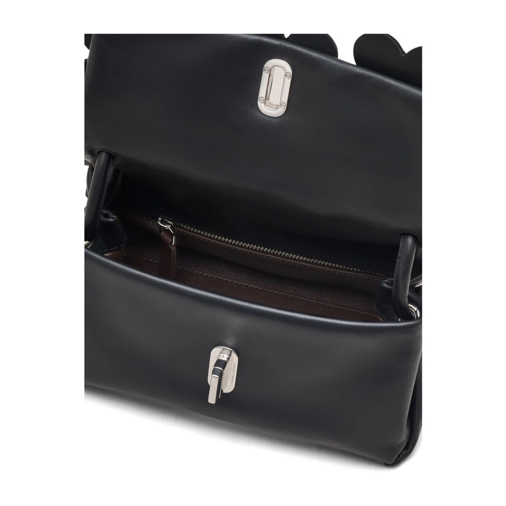 Marc Jacobs Zwarte Leren Dual Mini Tas met Bloemen Black Dames