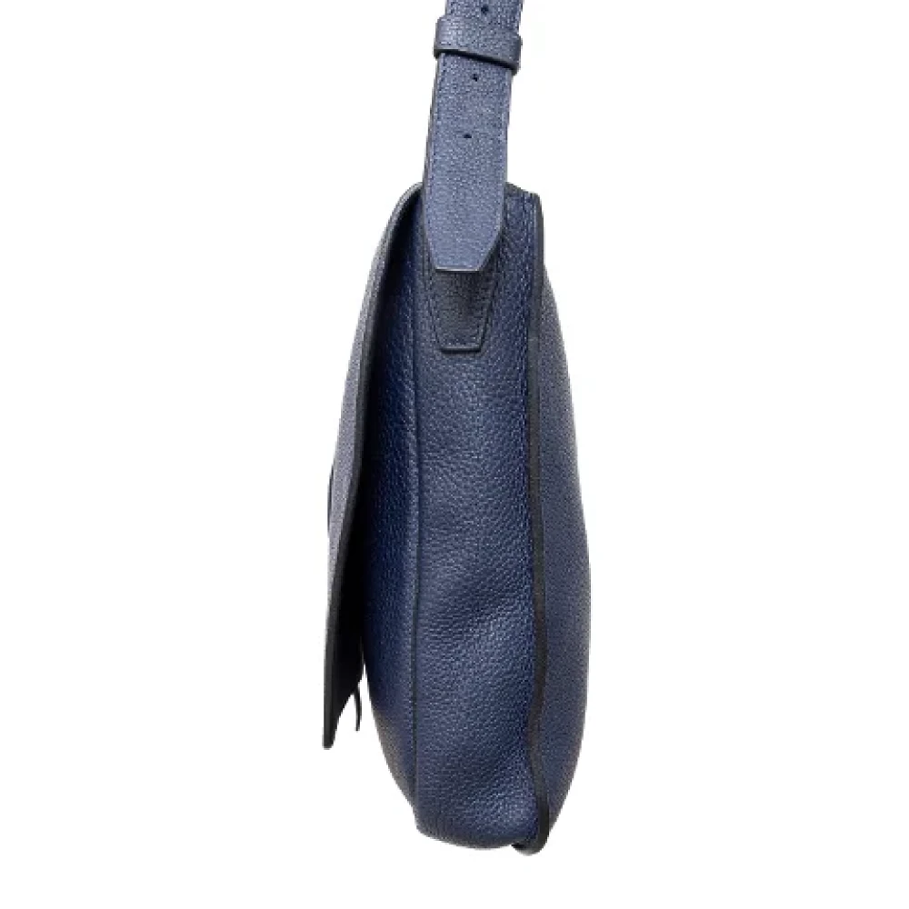 Hermès Vintage Pre-owned Leather crossbody-bags Blue Heren
