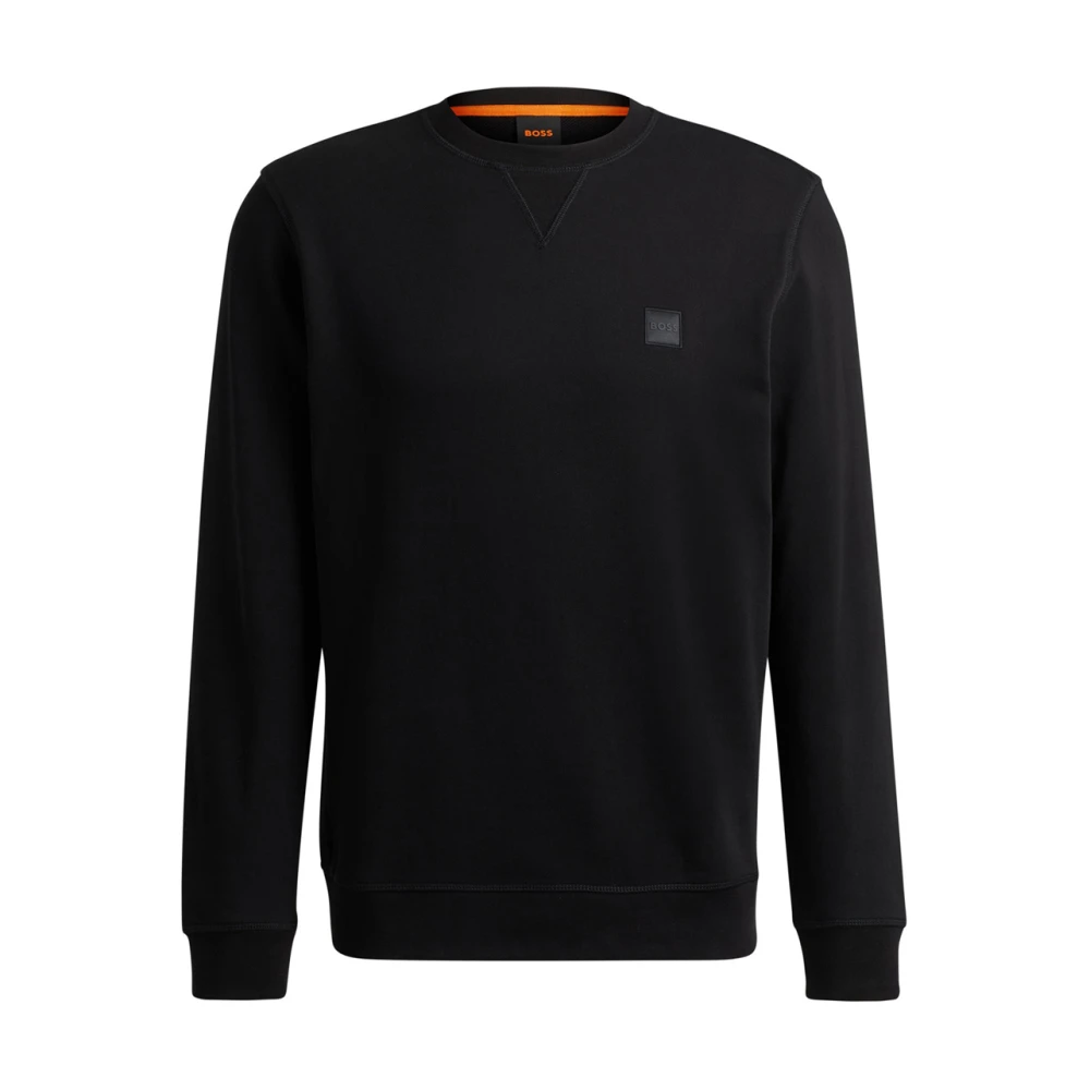 Boss Orange Katoenen Sweatshirt Upgrade Moderne Stijl Black Heren