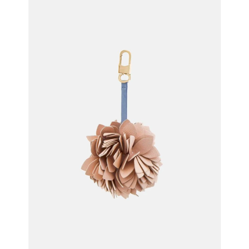 Carolina Herrera Bloem Leren Bedel met Karabijn Beige Unisex