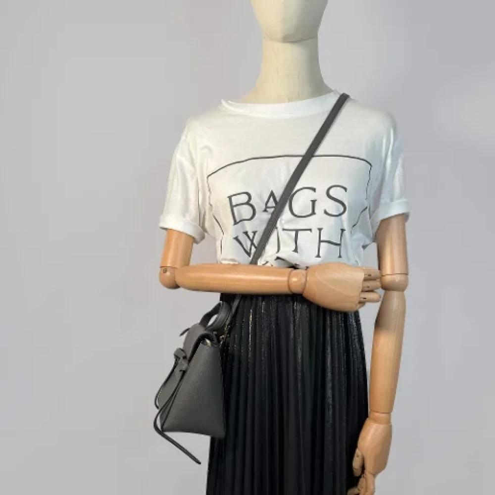 Celine Vintage Pre-owned Leather handbags Gray Dames