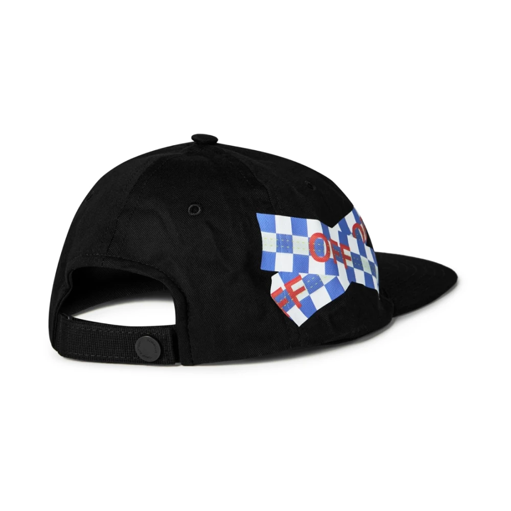 Off White Logo Baseball Cap Zwart Katoen Italië Black Heren