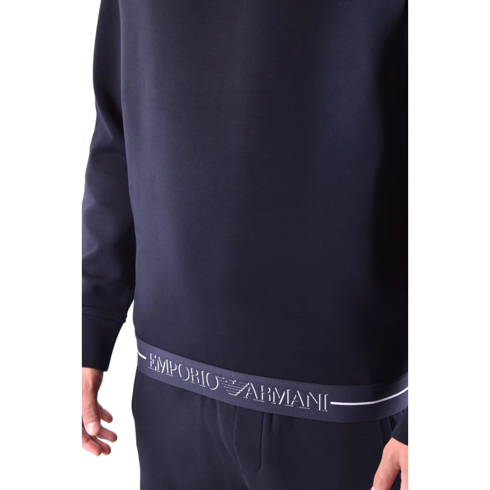 Emporio Armani Sky Kleurige Stijlvolle Sweatshirt Aw22 Blue Heren