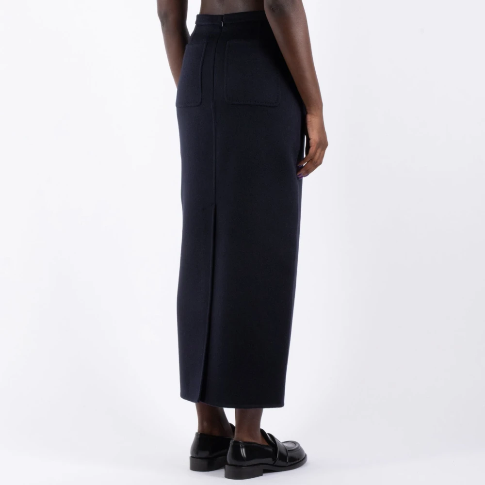 Max Mara Blauwe Kameel Maxi Rok Blue Dames