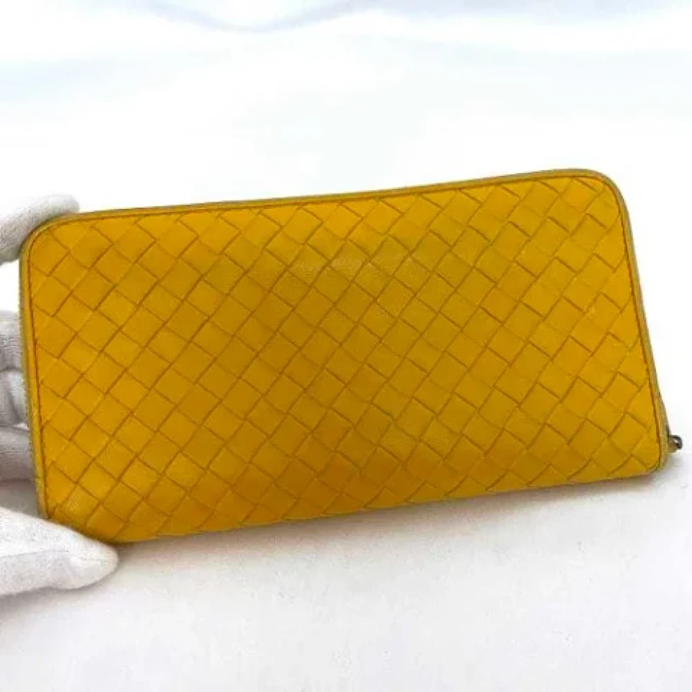 Bottega Veneta Vintage Pre-owned Leather wallets Yellow Dames