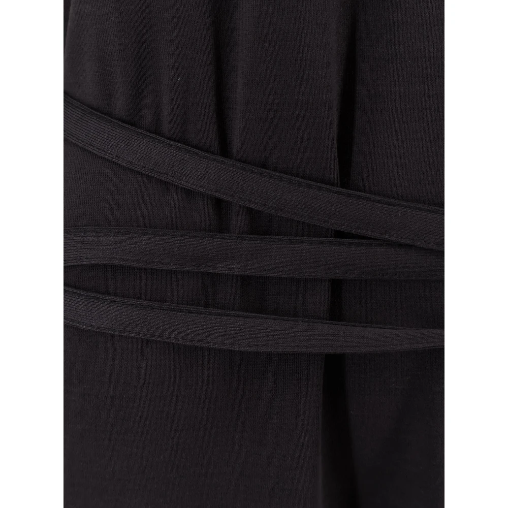 Lemaire Katoenen T-shirt Jurk met Riem Black Dames