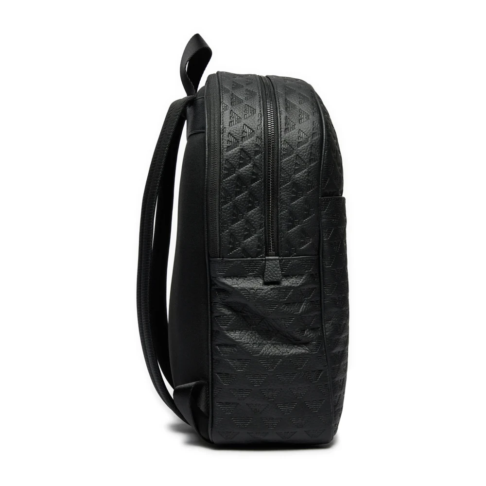 Emporio Armani Zwarte Leren Schoudertas Black Heren