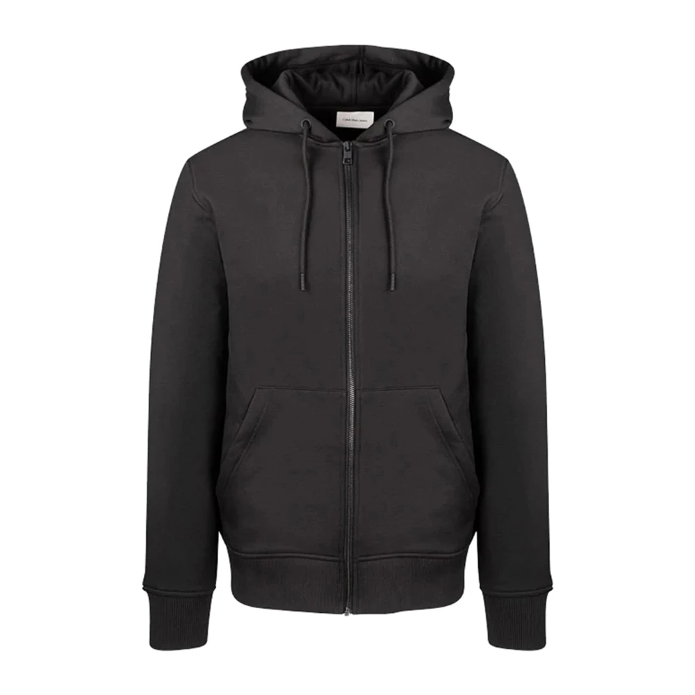 Calvin Klein Jeans Herr Zip Hoodie, Klassisk Design Black, Herr