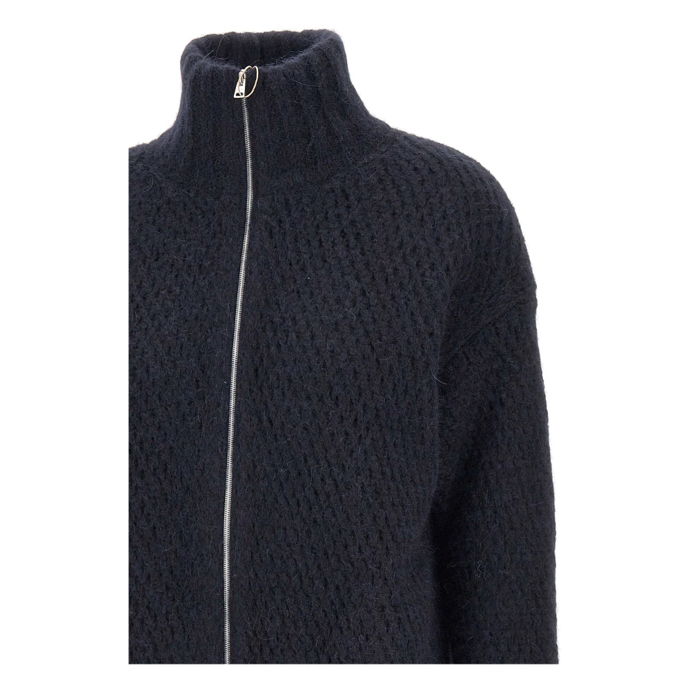 Herno Zachte Wol Alpaca Trui Navy Blauw Blue Dames