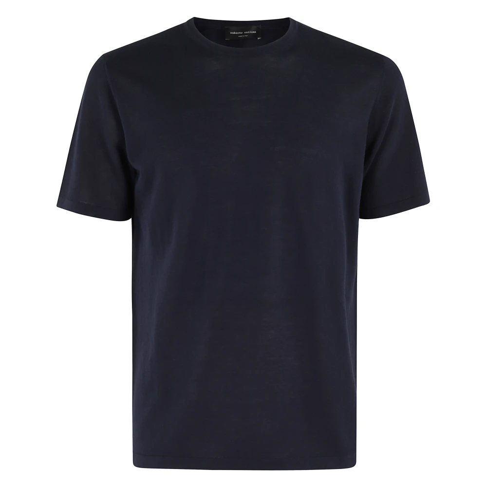 Roberto Collina Tubular Bottom Crew Neck Sweater Blue Heren