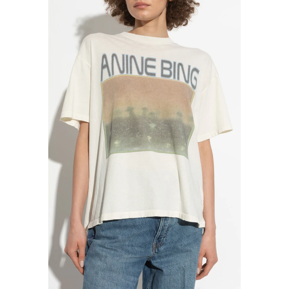 Anine Bing T-shirt met kleurrijke print White Dames