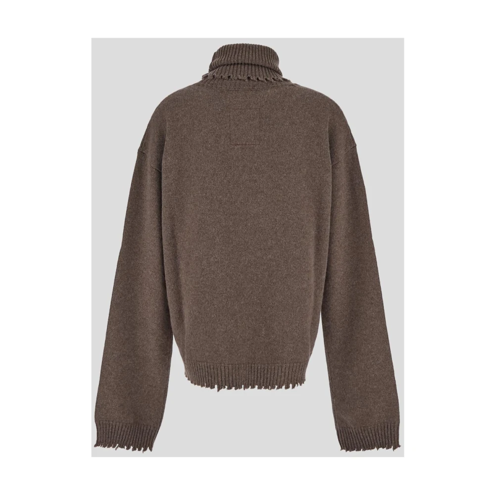 UMA Wang Kasjmier High Neck Gebreide Top Brown Dames
