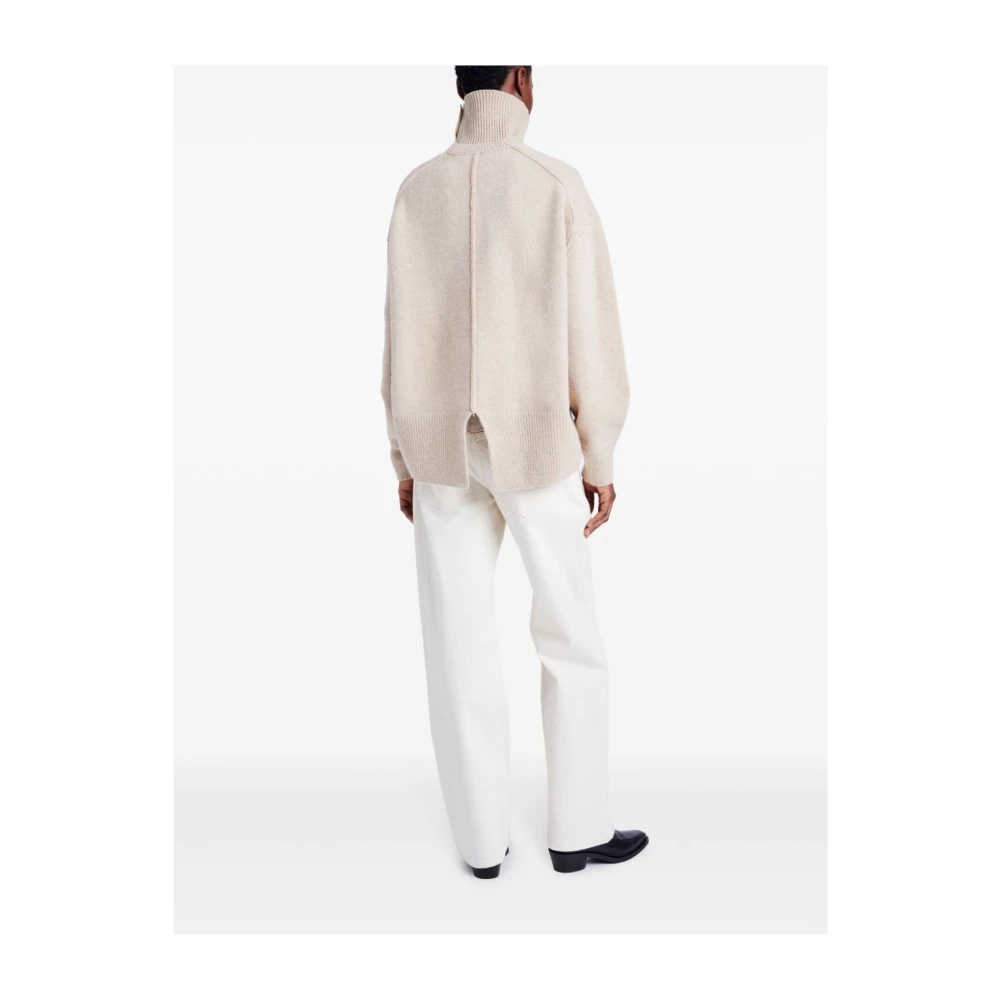 Proenza Schouler Beige Trui met Hoge Kraag Beige Dames