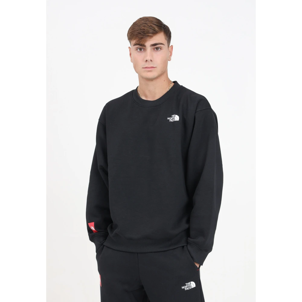The North Face Zwarte Crewneck Sweater Axys Herfst Winter Black Heren