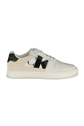 hvide-polyester-sneakers-med-snoreband-kontrastdetaljer-tryk-logo