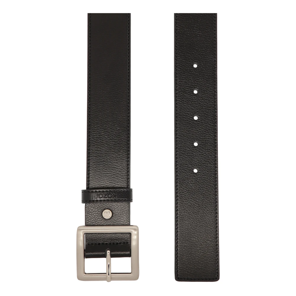 Kazar Minimalistische zwarte riem met vierkante gesp Black Dames