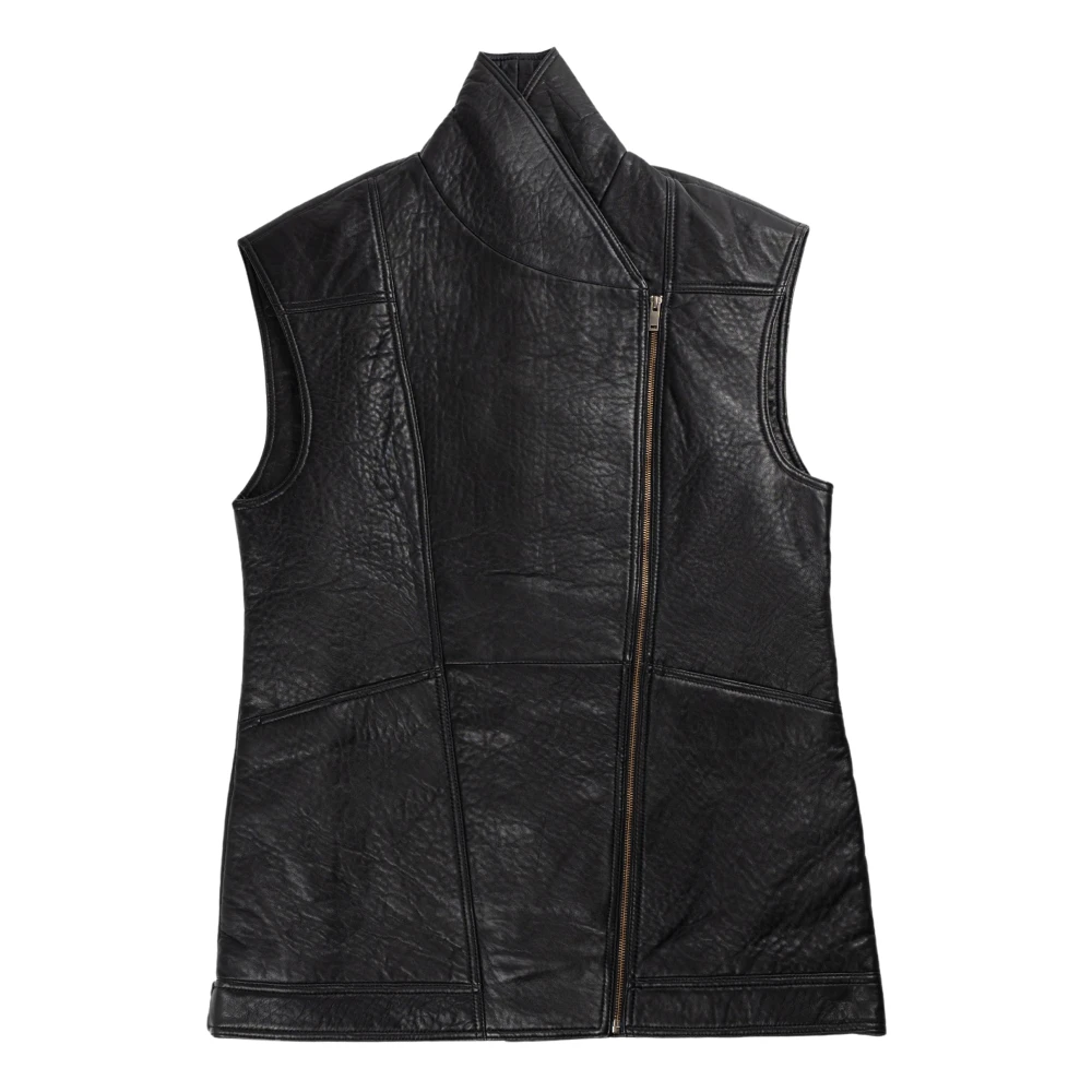 Gestuz Zwarte Vest met Rits en Zakken Black Dames