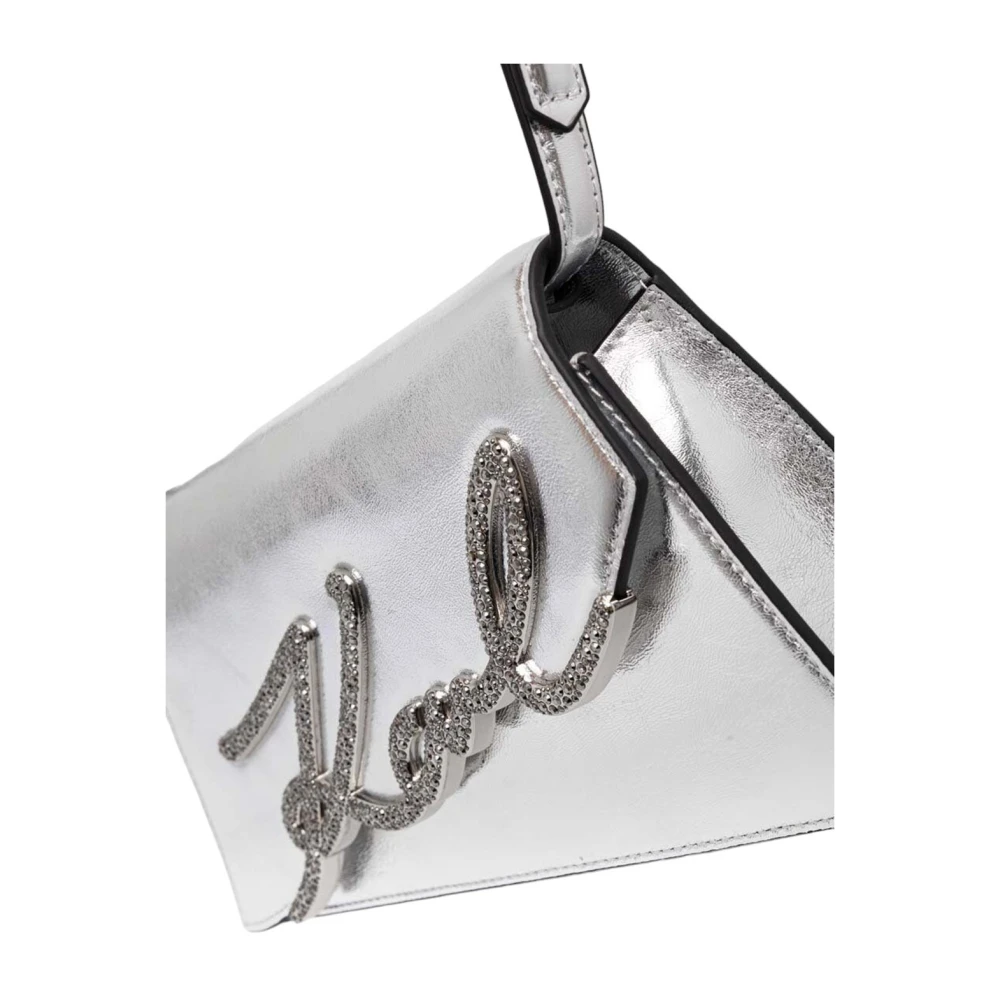 Karl Lagerfeld Signature 2.0 Metallic Schoudertas Gray Dames