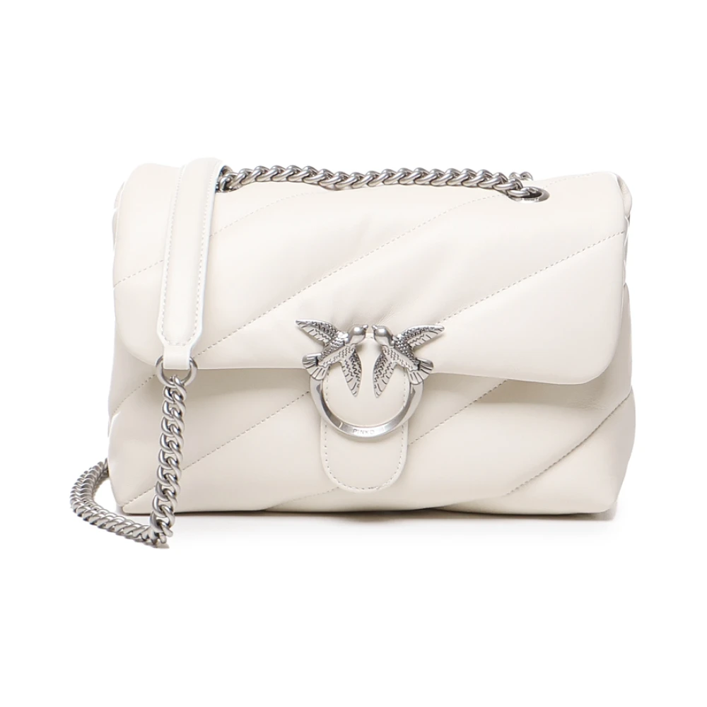Pinko Love Bag Puff in ivoor schapenleer White Dames