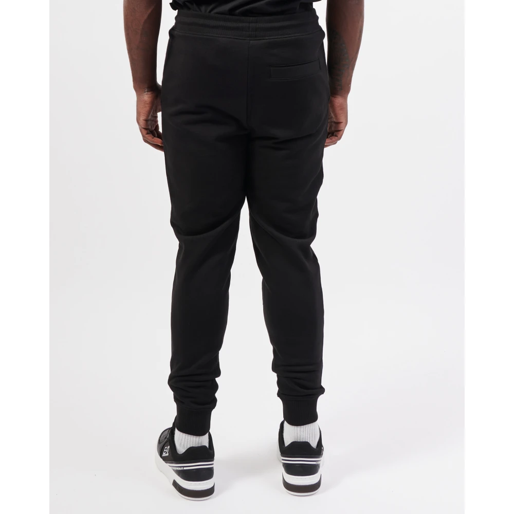 Hugo Boss Zwarte broek met rode logopatch Black Heren