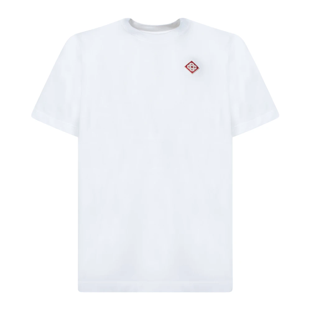 Casablanca Wit T-shirt met rood diamantlogo White Heren